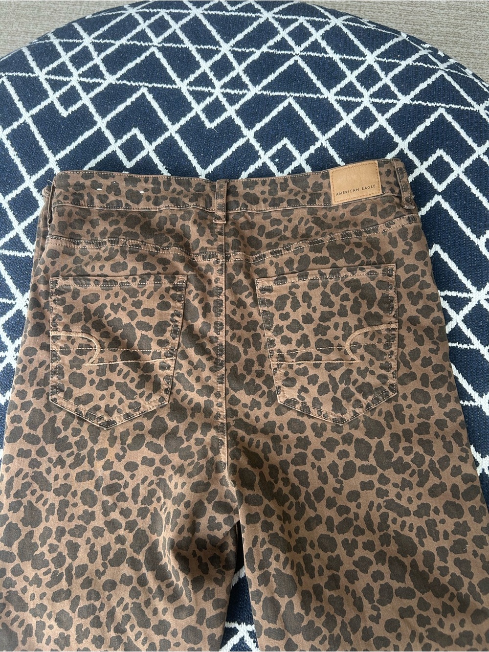 American Eagle Brown Leopard Print high rise jeggings size 14 stretch - Picture 4 of 5